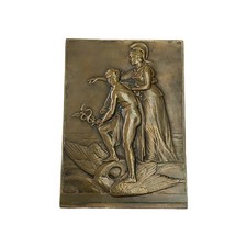 Médaille Plaquette Par Pillet Avec Hermes Et Minerve. Bronze. 221.28 Gr