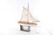 Ancien Voilier 74Cm Bois Vintage Bateau Navire Collectionneur