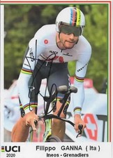 CYCLISME   autographe  de  FILIPPO GANNA EN MAILLOT DE CHAMPION DU MONDE