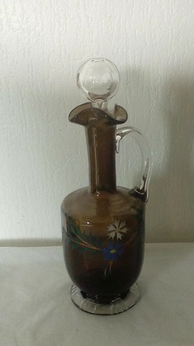 Carafe verre emaille fin 19 - carafe,