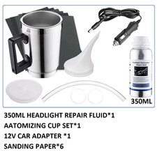Kit Rénovation Phare Voiture Polissage Anti-Rayures Restauration Polymère 350ML