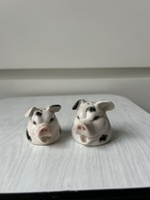 Anciennes salière poivrière Têtes de cochons porcelaine
