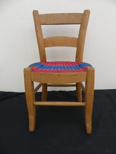ancienne chaise enfant scoubidous bois