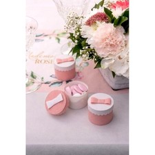 Boîte ronde rose - ø 5 x 5 cm - Lot de 4 pièces