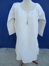 Chemise ancienne N°206 femme homme grand mère chanvre lin nuit robe bon état  