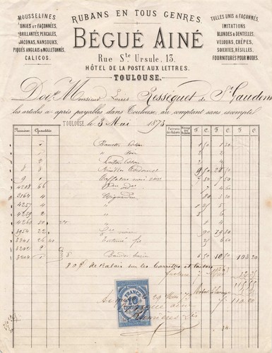 Vieux papier facture fiscaux - papier,