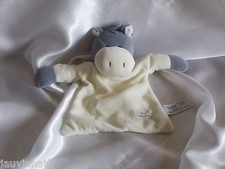 Doudou âne gris/bleu et