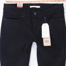 Femmes Levi's 18881 711 SKINNY Ajusté Élasthanne Noir Jeans W28 L32 Taille 36