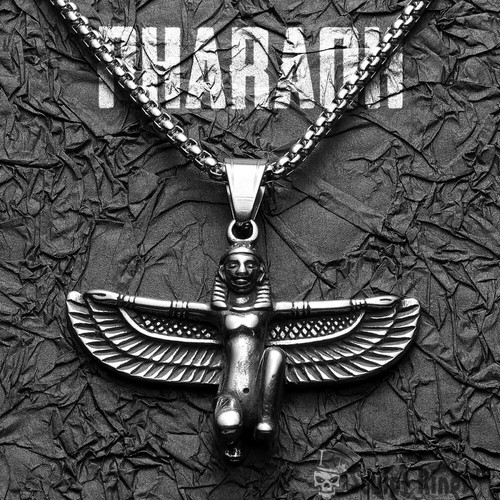 Collier pendentif ailé sculpt - collier,