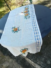 élément de rideaux  ancien à décors  brodé de fleurs époque art-déco