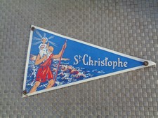 FANION  plastifié  st Christophe  voiture vespa   année 50/60