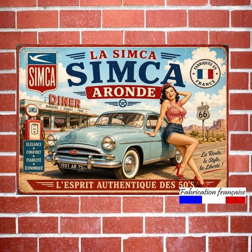 Plaque métal vintage - , simca