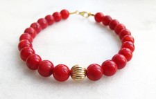 Bracelet homme 8 mm corail