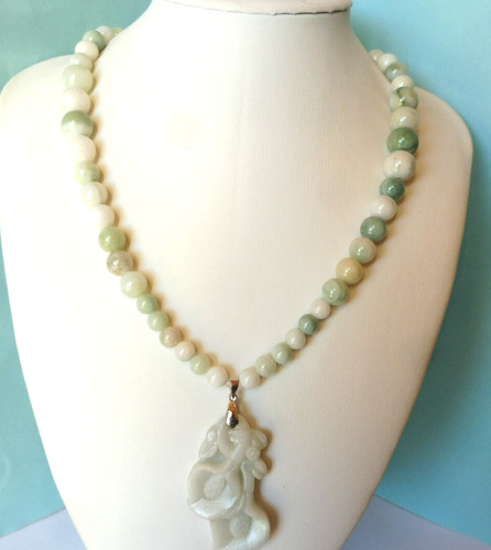 Collier jade naturel blanc - jade, naturel,