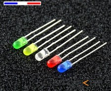 lot de 10 led 3mm sans rebord couleurs aux choix - round LED3mm without flange 