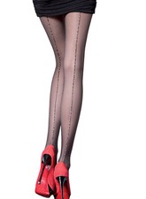 Collant sexy couture brillante - Fiore GINA 20 Den - Noir - T2 T3 T4