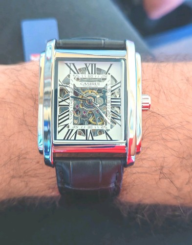 Montre squelette rectangulaire - squelette,