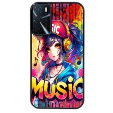 Coque noire pour Oppo A16 et A16S anime manga et music