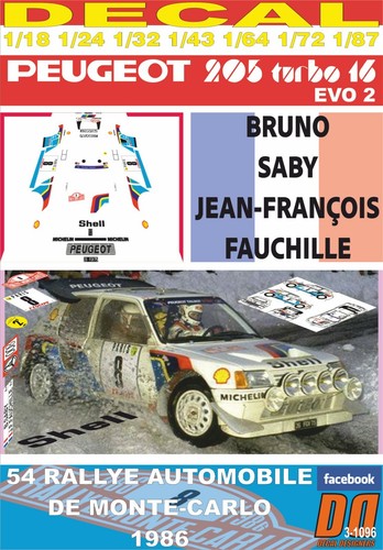 Decal peugeot 205 t16 bruno - 205,