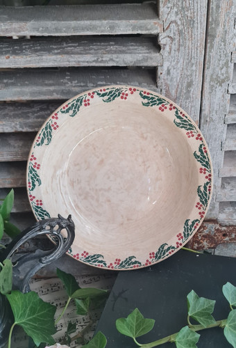 Ancien plat rond creux digoin - ancien,