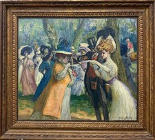 Tableau Georges Redon (1869-1943) - Elégantes à l'hippodrome de Longchamp, 1907