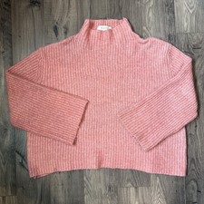 MINIMI Pink Ribbed Mock Neck
