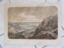 CHERBOURG GRANDE LITHOGRAPHIE ORIGINALE  EN COULEURS 1880