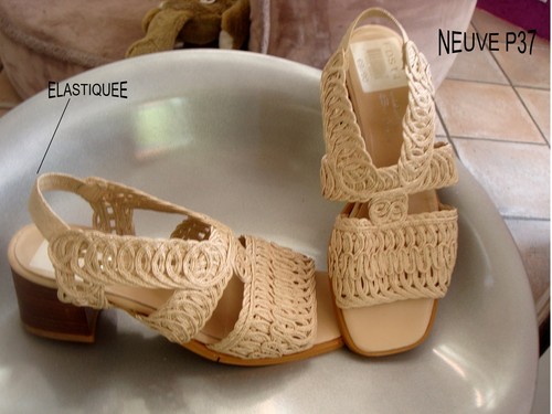 Chaussure cuir dentelle - cuir, et