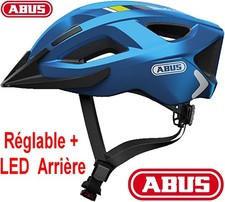 ABUS Casque Vélo de Ville Aduro 2.0 Unisexe STEEL BLUE Taille M 52 à 58 cm + LED