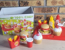 Lot dinette + boîte Ecoiffier – 35 aliments + ustensiles cuisine jouet