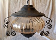 Suspension Globe Blanc Fumé