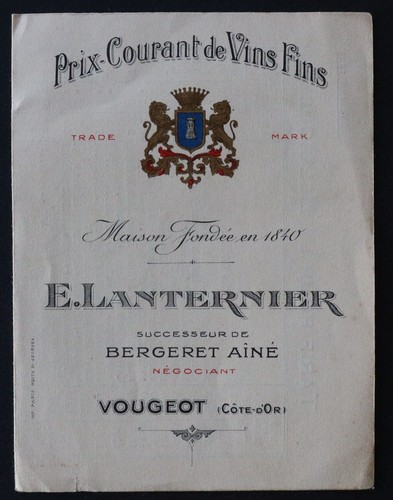 Prix courant 1921 - , clos