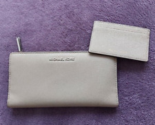 MICHAEL KORS ❤️ LOT PORTEFEUILLE + PORTE CARTES MODELE SAFFIANO 32T8TF6D3T BEIGE