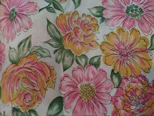 1960's Fabric Floral Pink