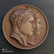 Médaille Ancienne Napoléon 1 er en Bronze signé ANDRIEU 35,4 Grs