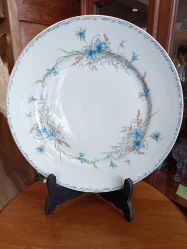 Assiette plate fleurs - , bleues