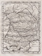 Aquitaine Gallia Aquitania Carte Map Briet Gravure Engraving 1649