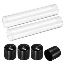 2Pcs Clear Rigid Acrylic Pipe