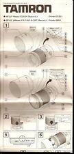 Manuel d'utilisation  Tamron SP AF 90mm f:2,8 Di Macro - SP AF 180mm f:3,5 Macro
