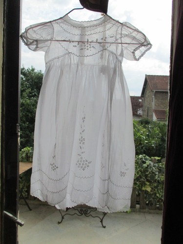 Robe baptême organdi - robe,