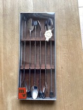 Boîte  De 6 Grandes Cuillères À Café Mazagran M V Vintage Neuves