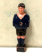 Figurine joueur baby foot maillot bleu metal vintage very used player jeu café