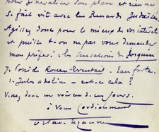 Lettre autographe signée