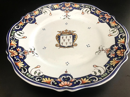 Grand plat blason d27 - , cm