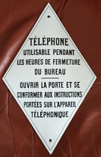 plaque émaillée cabine téléphonique téléphone public PTT bureau de poste PTT RRR