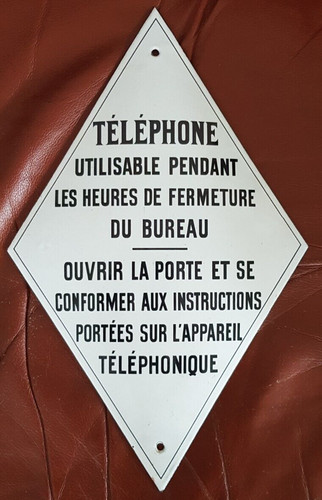 Plaque émaillée cabine - plaque,