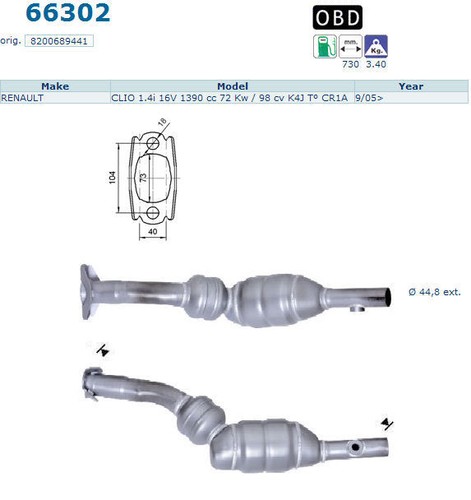 Pot catalytique renault clio - pot,