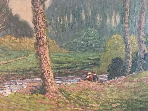 Belle peinture huile panneau