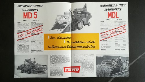 Brochure moissonneuses fahr - moissonneuses,