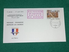 LETTRE - CROISIERE TAMPONS - Paquebot  S.S.FRANCE 2E VOYAGE AU TOUR DU MONDE